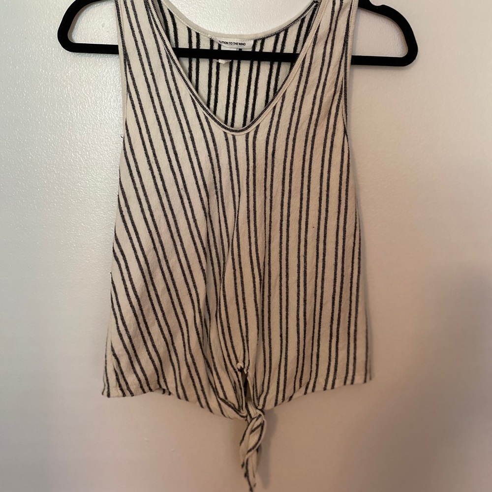 Stripped Knotted Tank Top